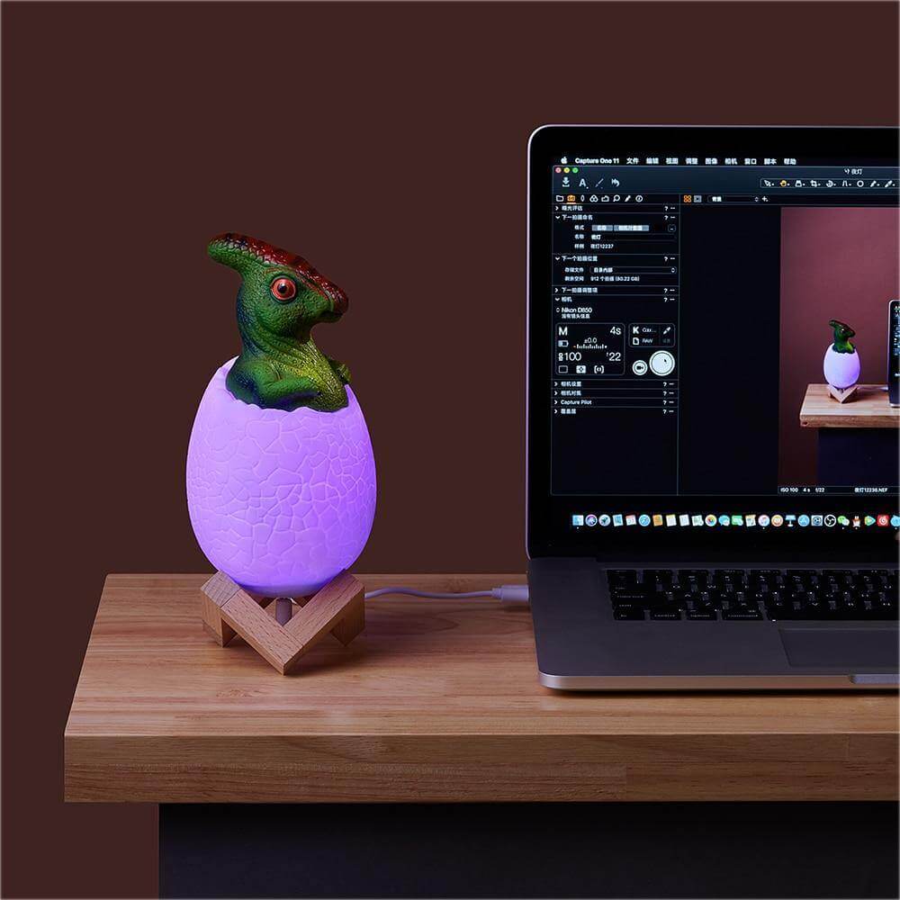 3D Dinosaur Egg Remote Control Colorful Bedside Light - Image 3