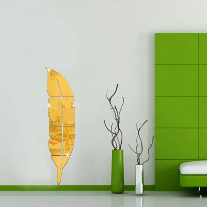 3D Feather Art Mirror Wall Sticker - Image 4