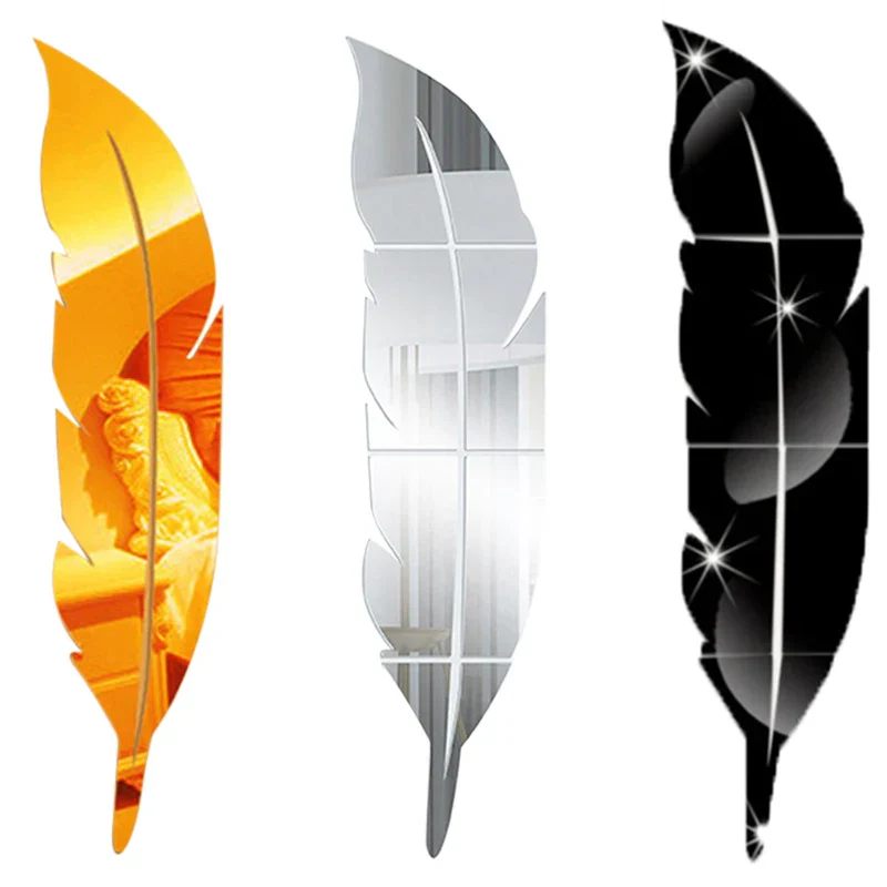 3D Feather Art Mirror Wall Sticker - Image 6