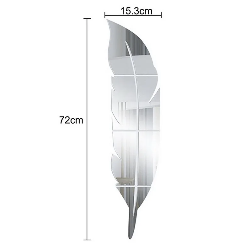 3D Feather Art Mirror Wall Sticker - Image 7