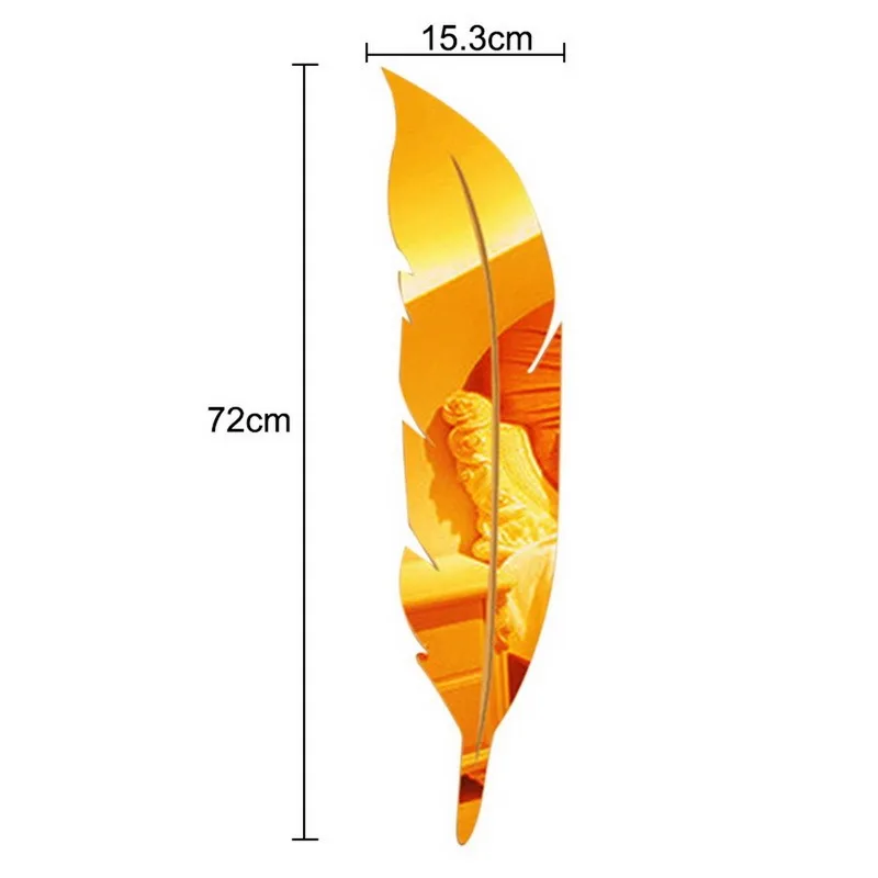 3D Feather Art Mirror Wall Sticker - Image 8