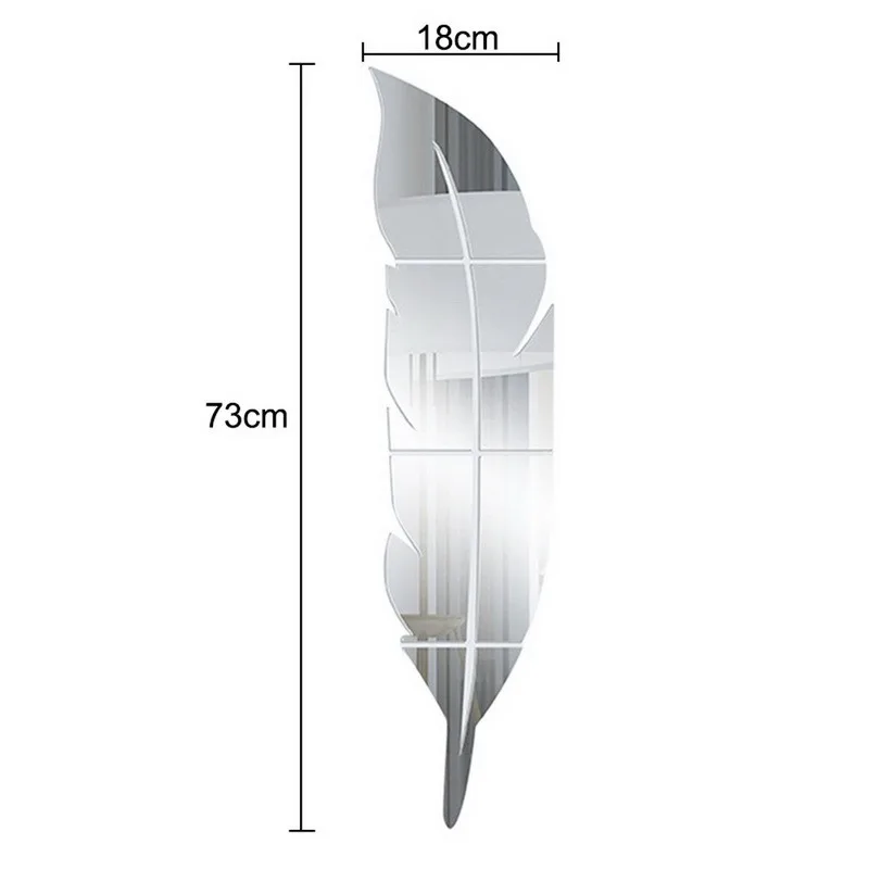 3D Feather Art Mirror Wall Sticker - Image 9