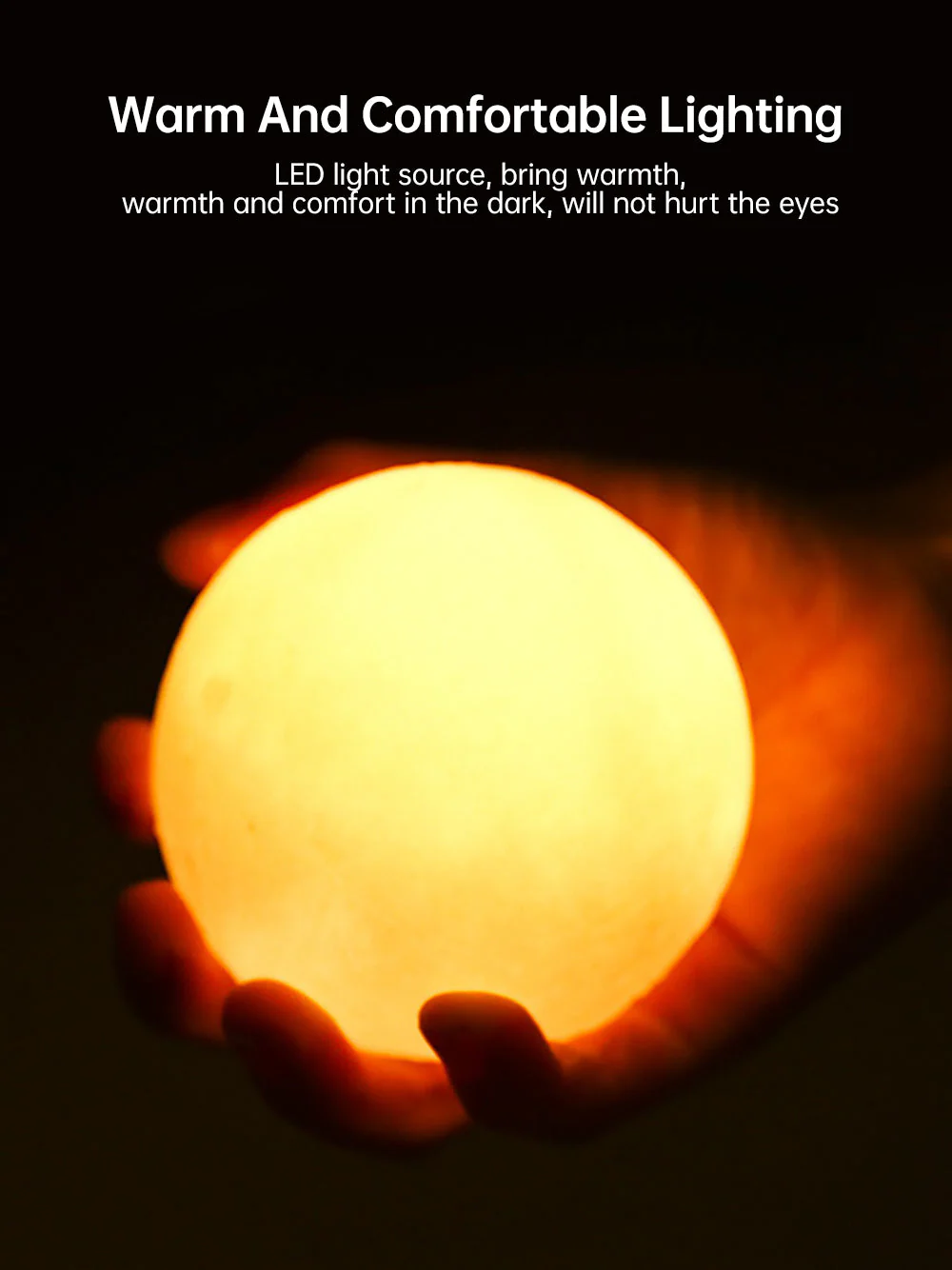 3D Light Touch Switch Rechargeable Moon Night Lamp - Image 5