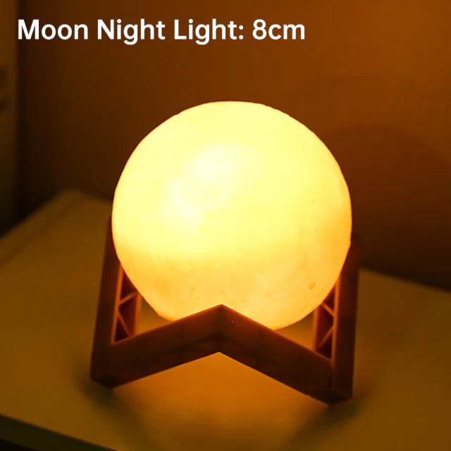 3D Light Touch Switch Rechargeable Moon Night Lamp - Image 7