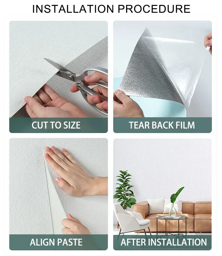 3D Linen Self-Adhesive Waterproof Wall Sticker - Image 2