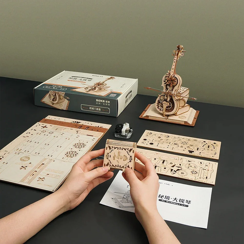 3D Magical Mechanical Wooden Cello Puzzle - Image 5
