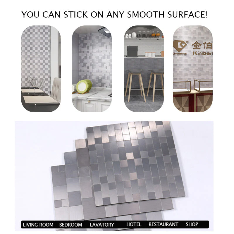 3D Metal Self Adhesive Brick Wall Stickers - Image 4