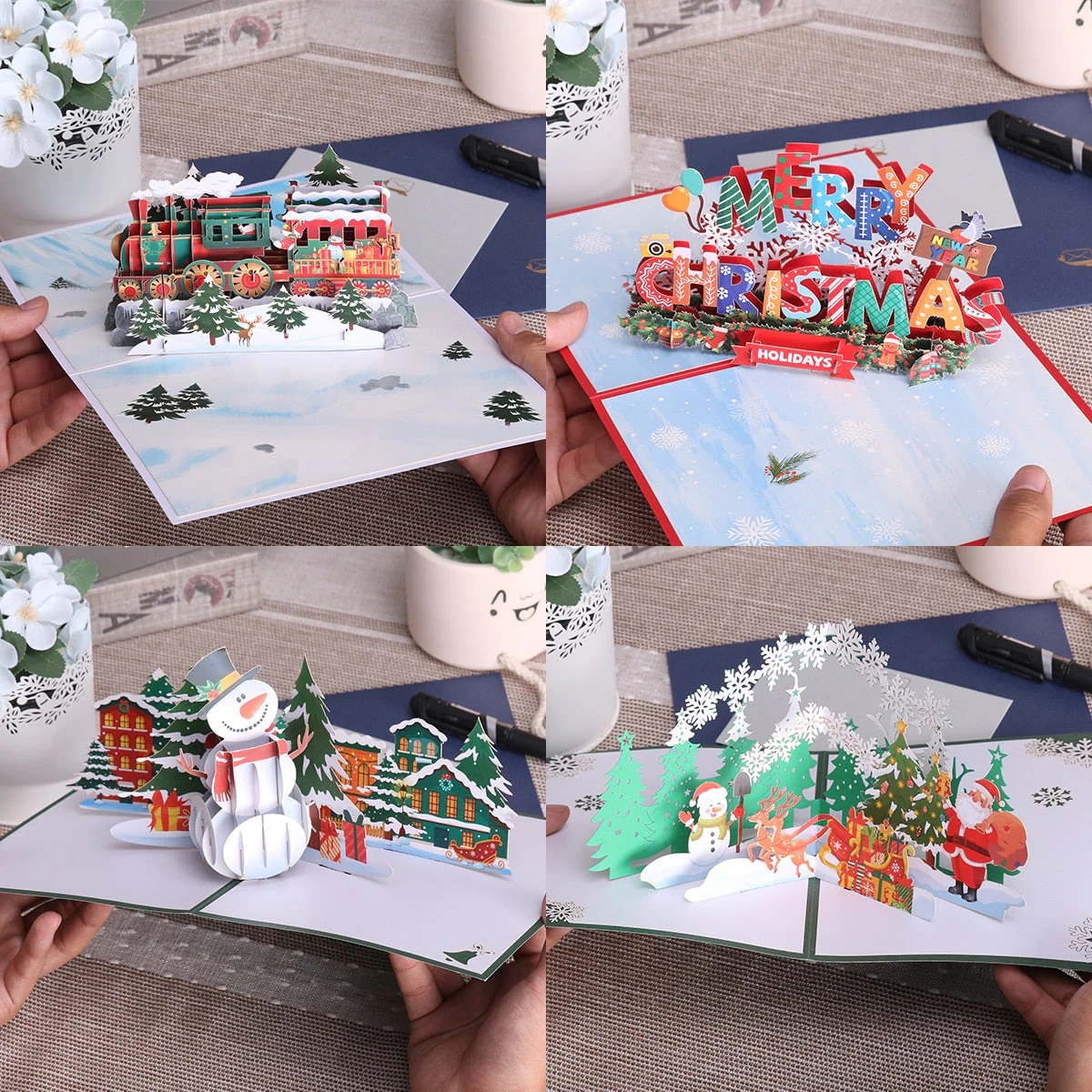 3D Pop-Up Cheerful Christmas Gift Cards - Image 5