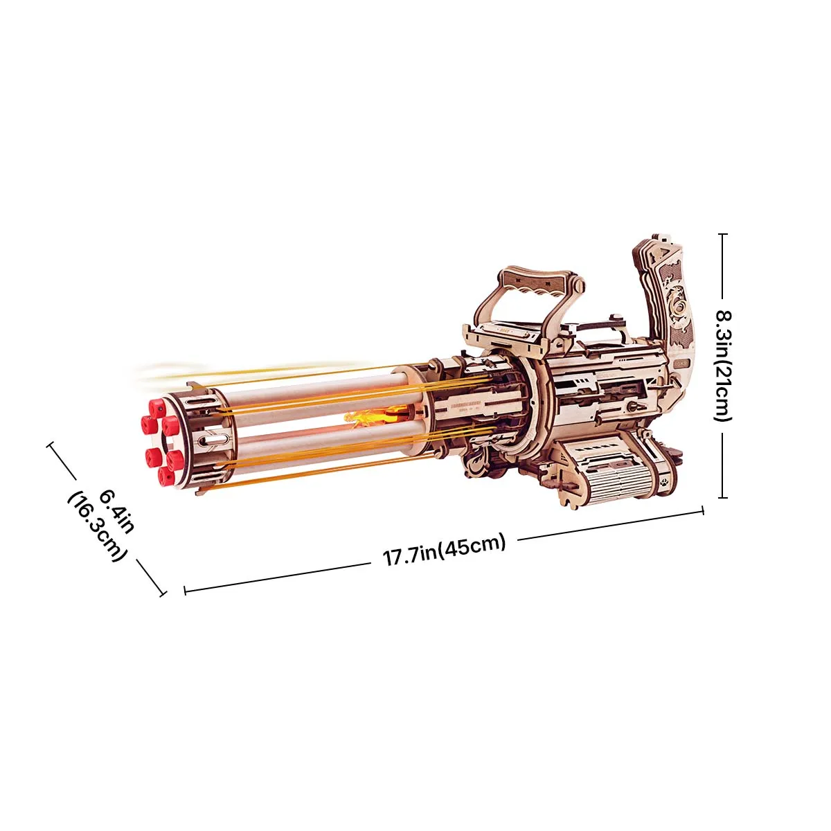 3D Puzzle Wood Rapid Fire Launcher Toy Gun - Image 7