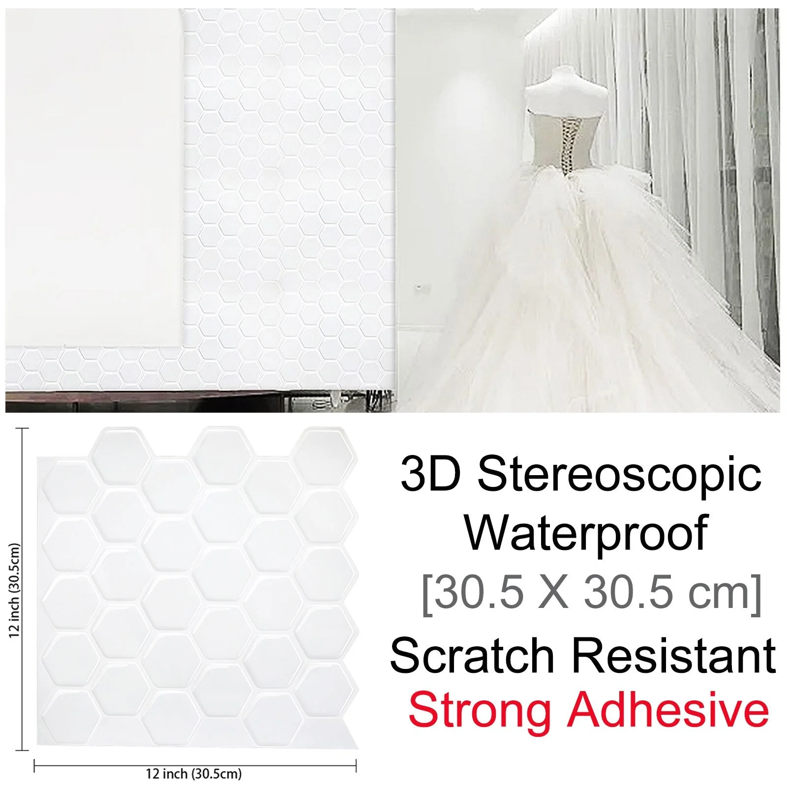 3D Self-Adhesive Hexagonal Wall Stickers - Image 4