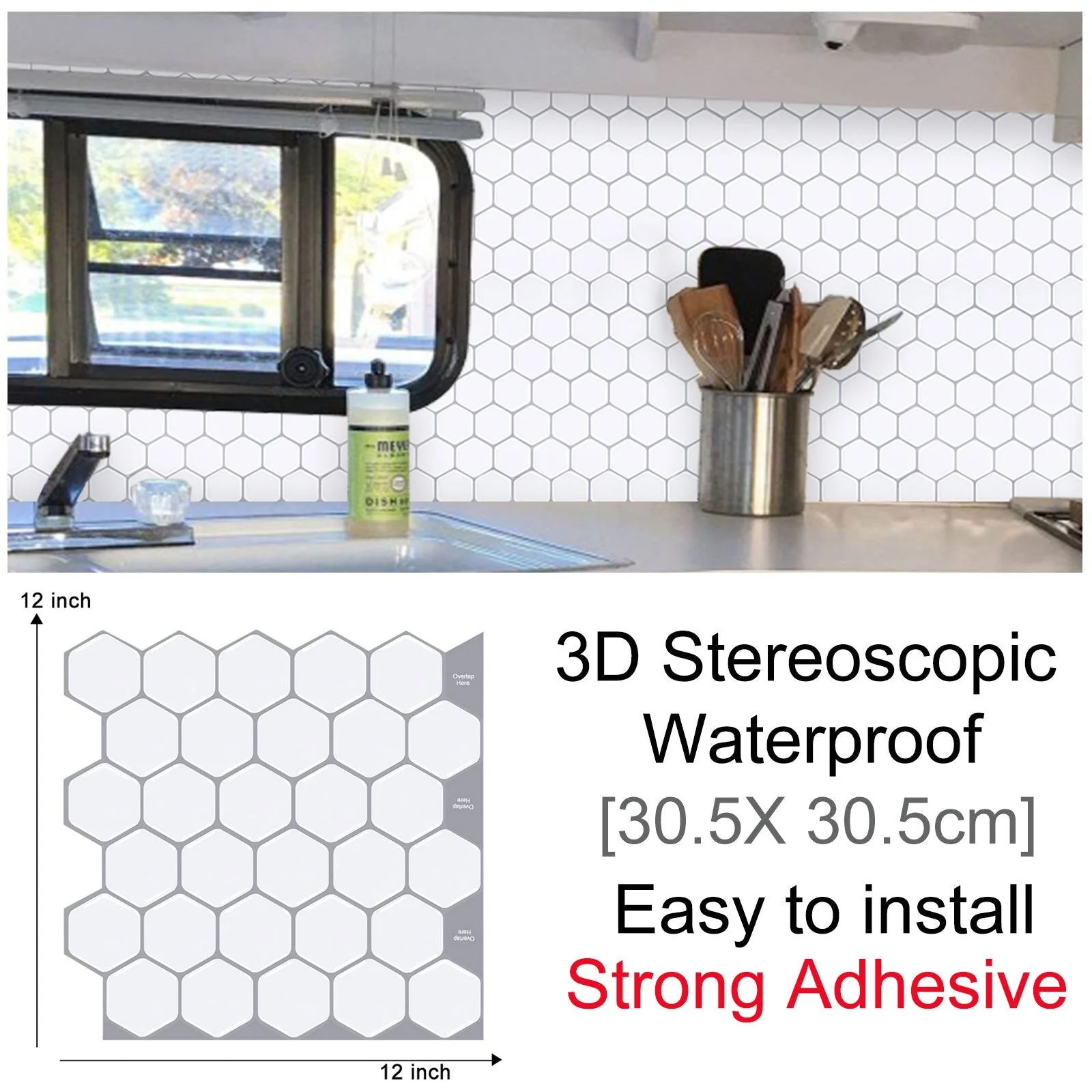 3D Self-Adhesive Hexagonal Wall Stickers - Image 6