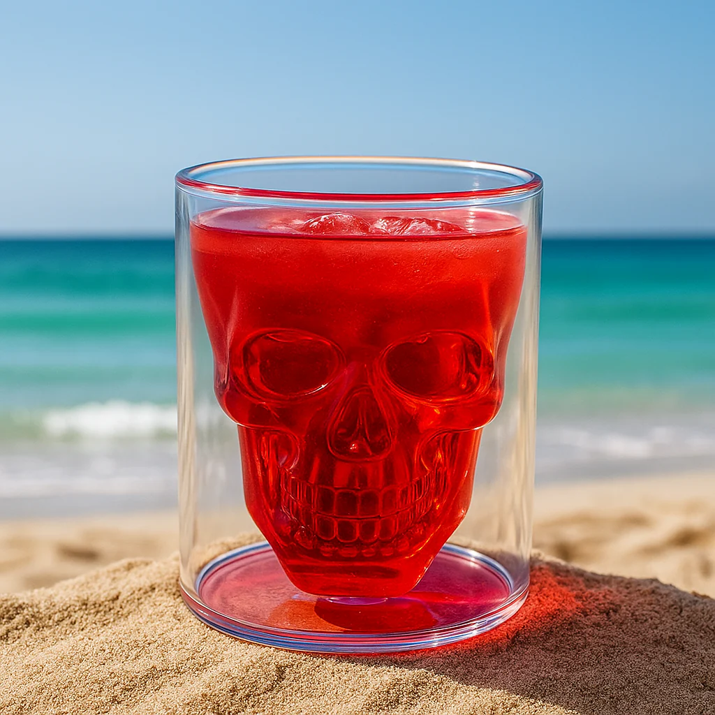 3D Skull Head Double Drinking Glass - Image 3