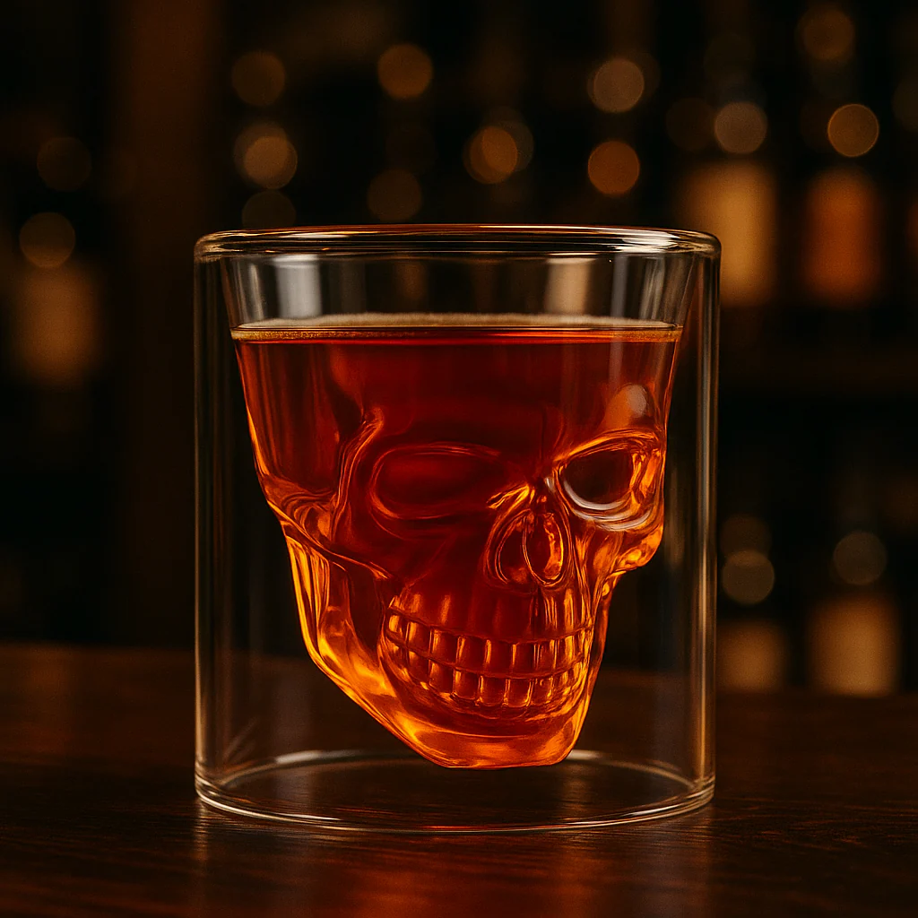 3D Skull Head Double Drinking Glass - Image 4