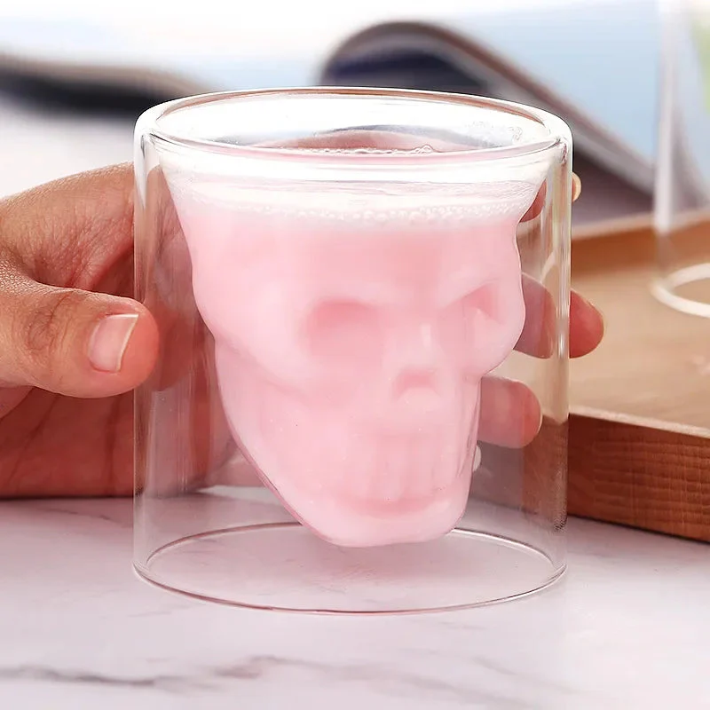 3D Skull Head Double Drinking Glass - Image 6