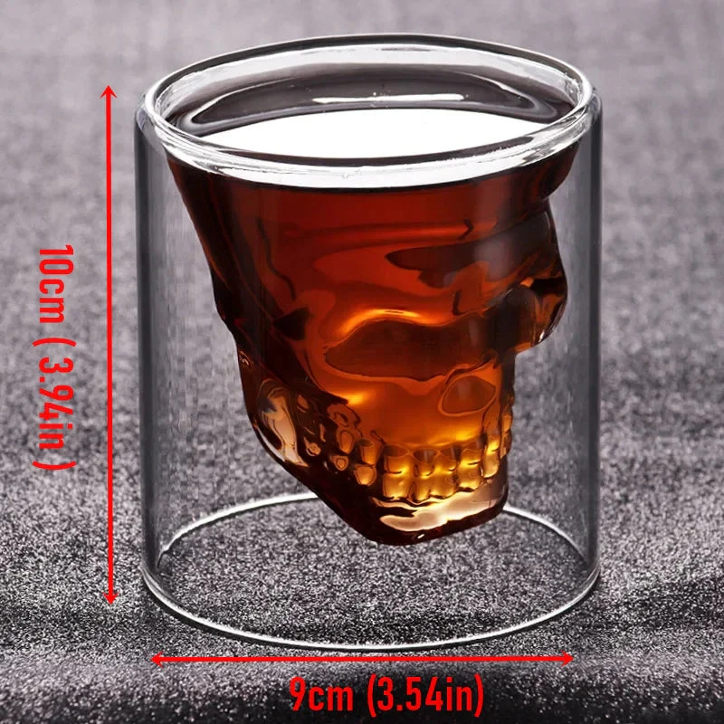 3D Skull Head Double Drinking Glass - Image 8