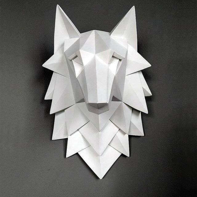 3D Statue Wolf Head Sculpture Home Decor - Image 2