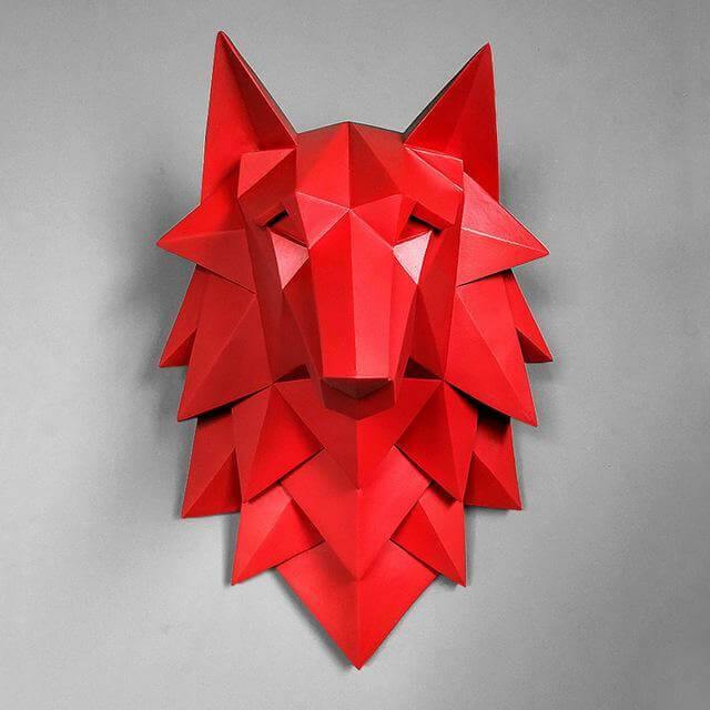 3D Statue Wolf Head Sculpture Home Decor - Image 4