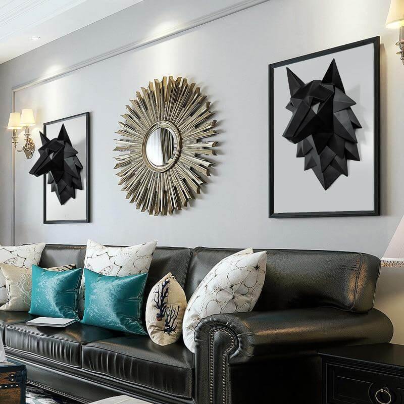 3D Statue Wolf Head Sculpture Home Decor - Image 5