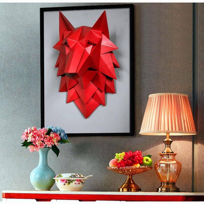 3D Statue Wolf Head Sculpture Home Decor - Image 6