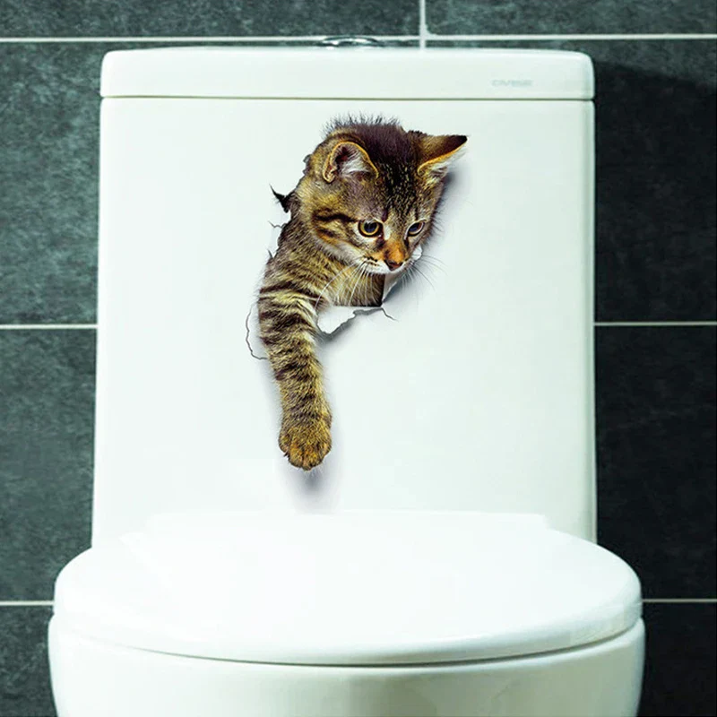 3D Toilet Protector Cat Sticker - Image 2