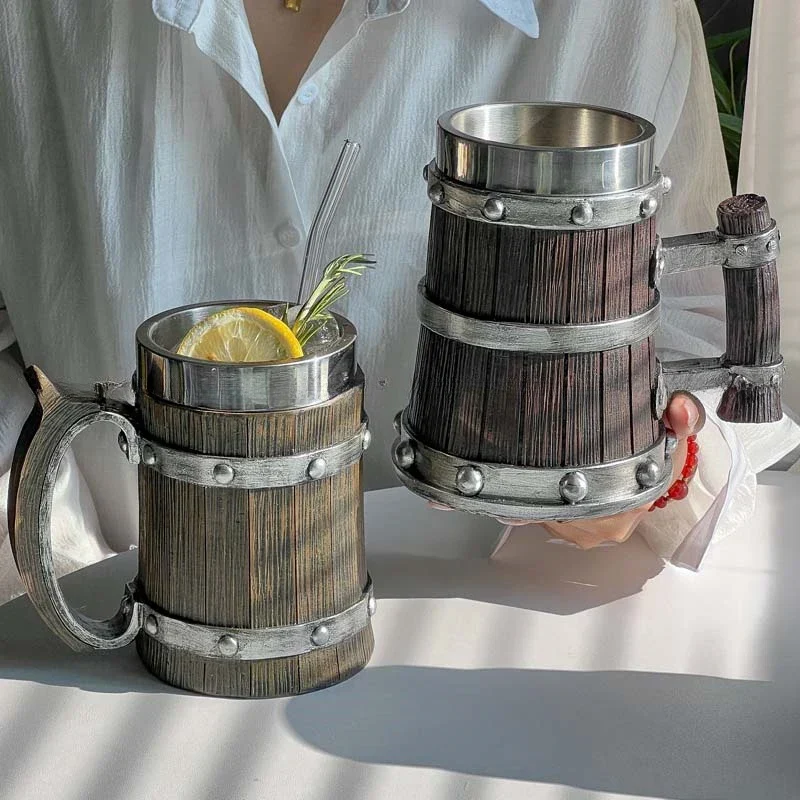 3D Viking-Style Wooden Mug - Image 2