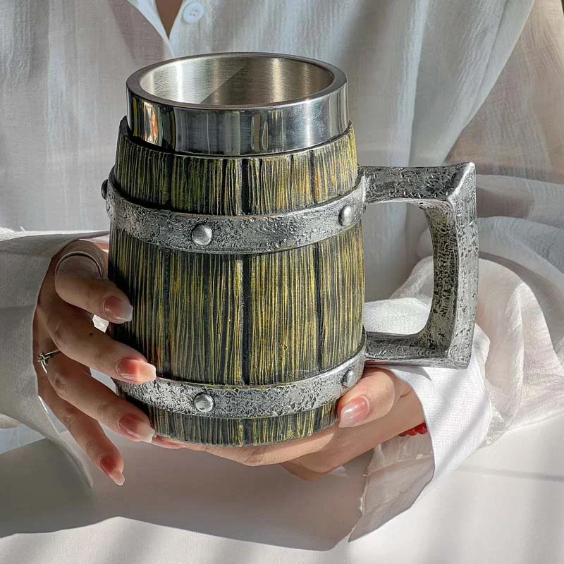 3D Viking-Style Wooden Mug - Image 3