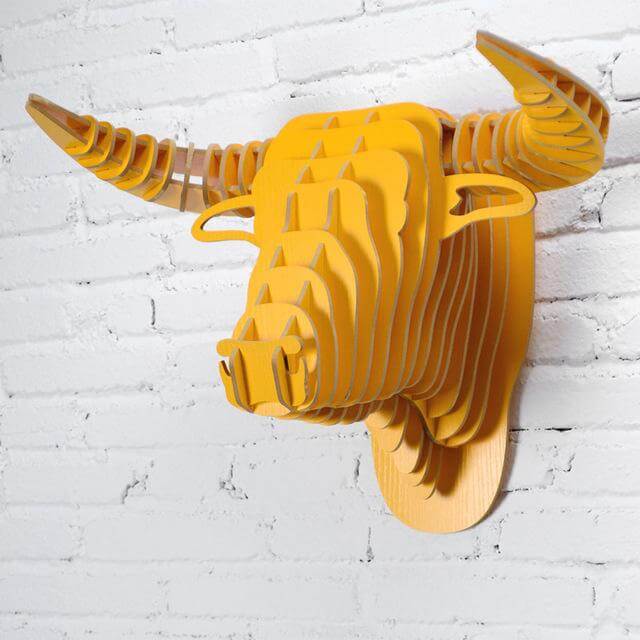 3D Wood Bull Heads Home Decoration - Image 6