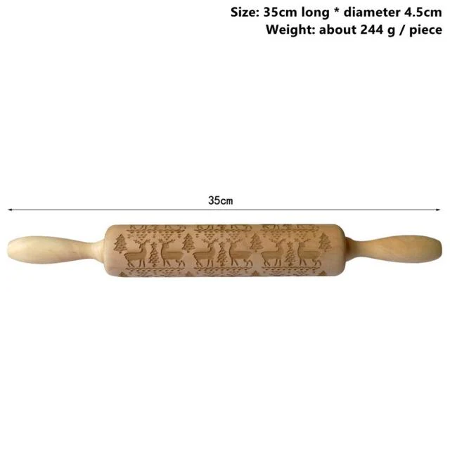 3D Wooden Christmas Rolling Pin - Image 10