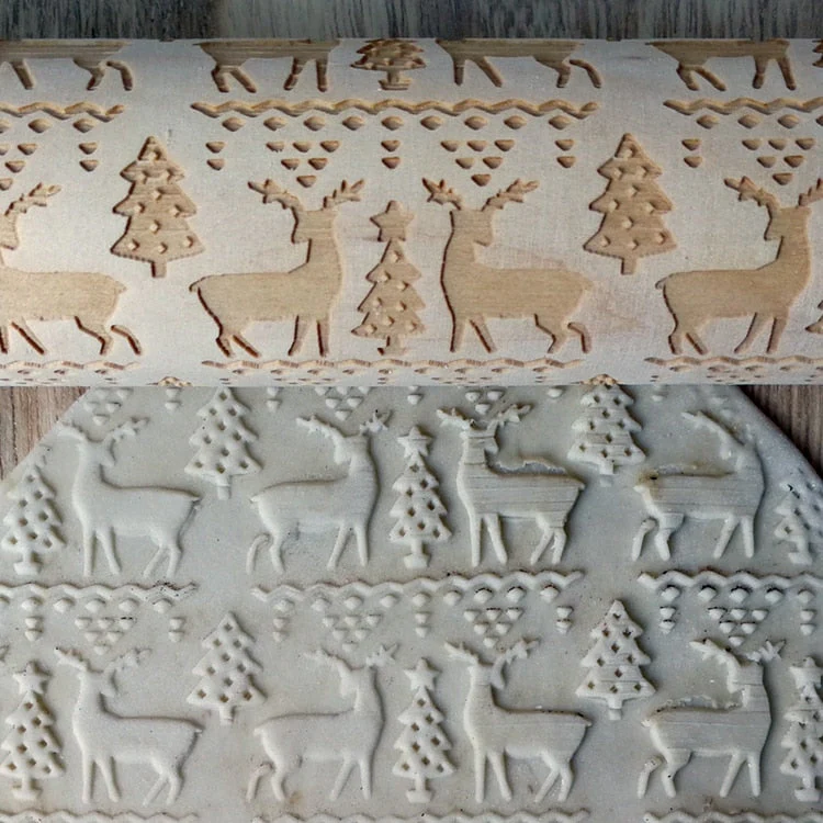 3D Wooden Christmas Rolling Pin - Image 2