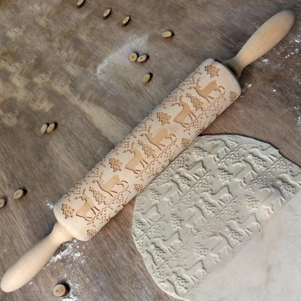 3D Wooden Christmas Rolling Pin - Image 3