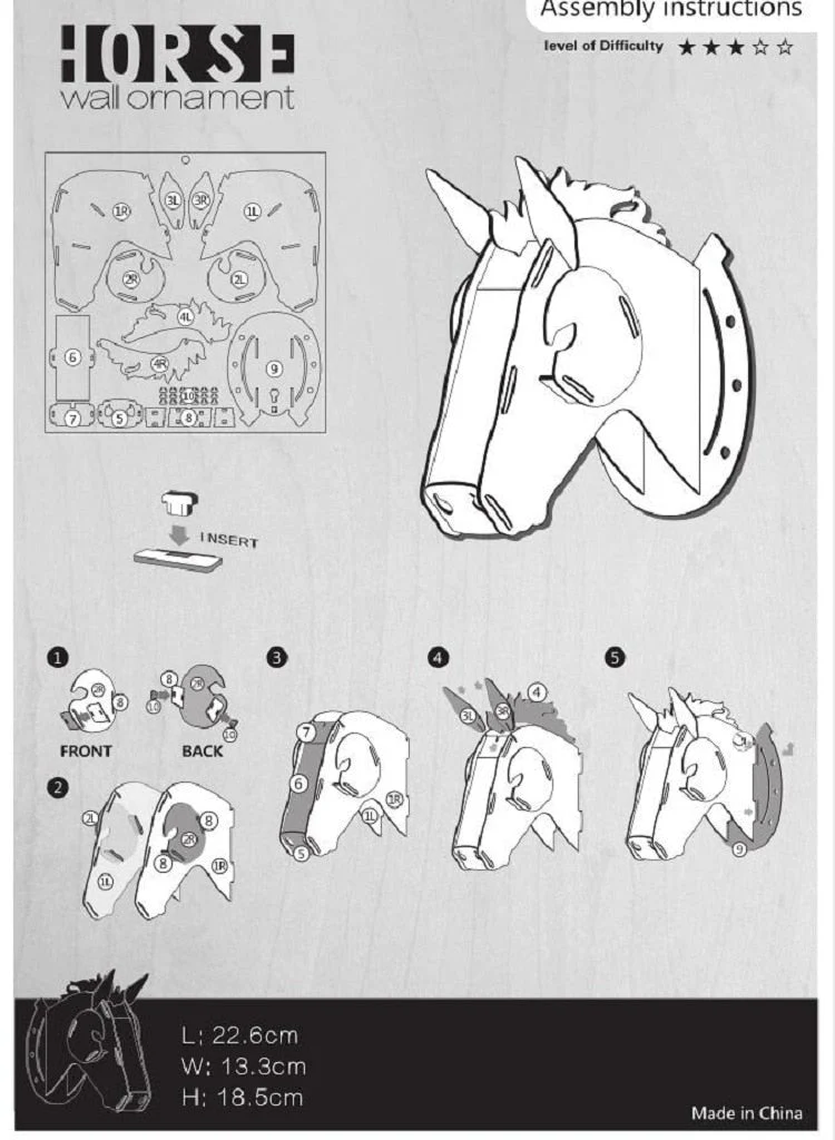 3D Wooden Craft Horse Hanging Wall Decor - Image 5