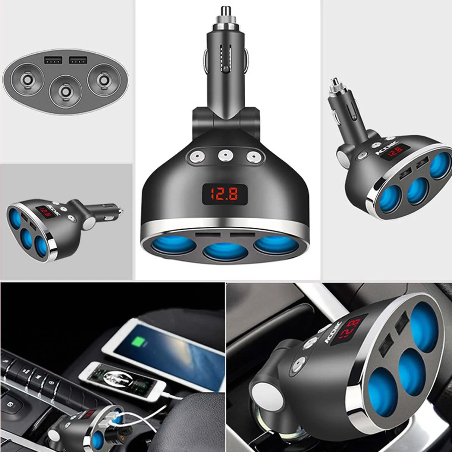 3in1 Dual USB Port Car Lighter Socket Splitter - Image 10