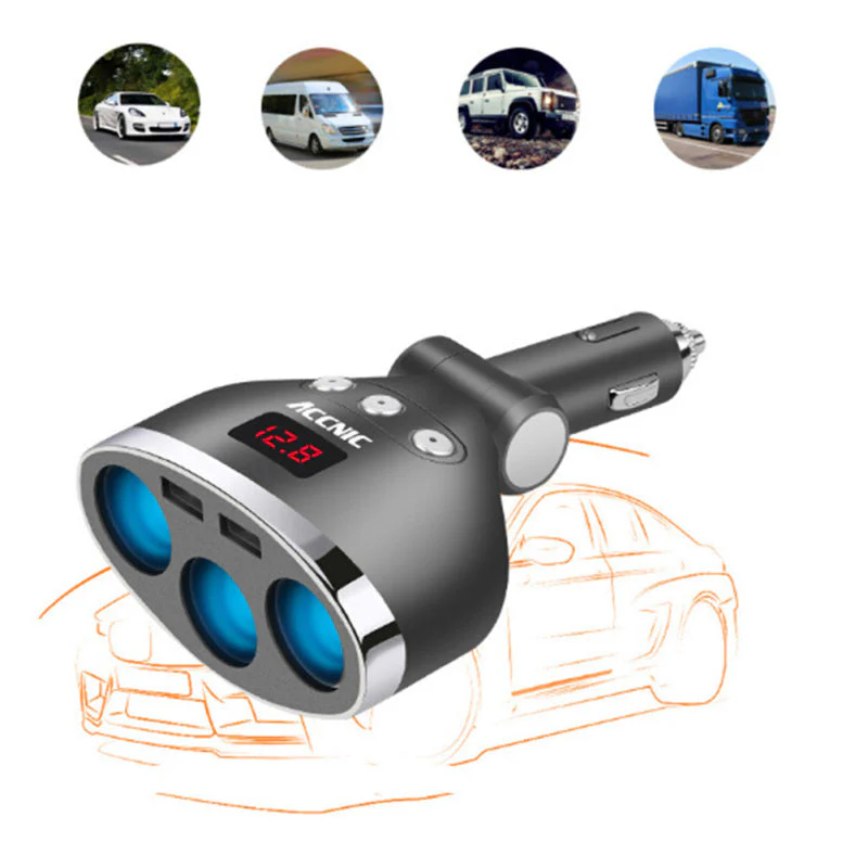3in1 Dual USB Port Car Lighter Socket Splitter - Image 4