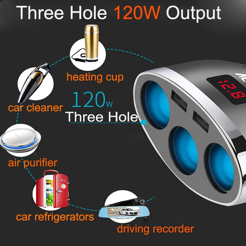 3in1 Dual USB Port Car Lighter Socket Splitter - Image 5