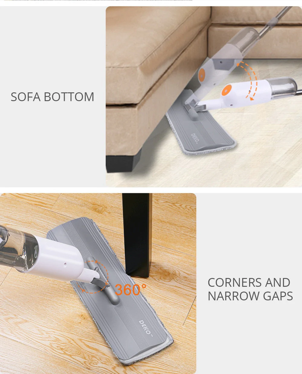 3in1 Hand Sweeper Water Spray Mop - Image 9