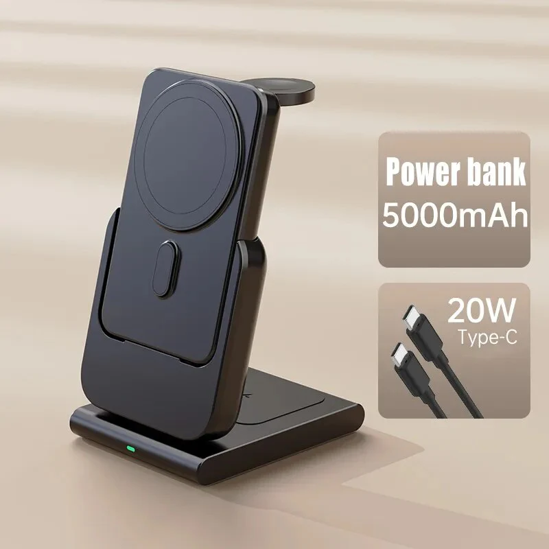 3in1 Magnetic Fast Charging Magsafe Power Bank Station - Image 7