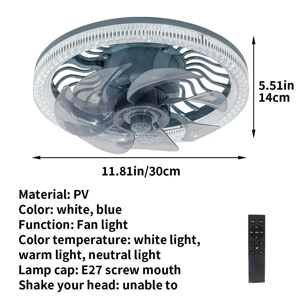 3in1 Remote Control Noise-Free Noise Elegant Fan Lamp - Image 2