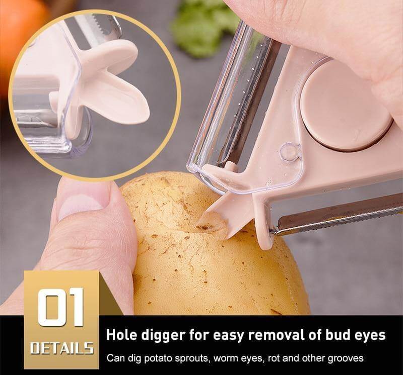 3in1 Rotating Stainless Steel Fruit Vegetable Peeler - Image 4