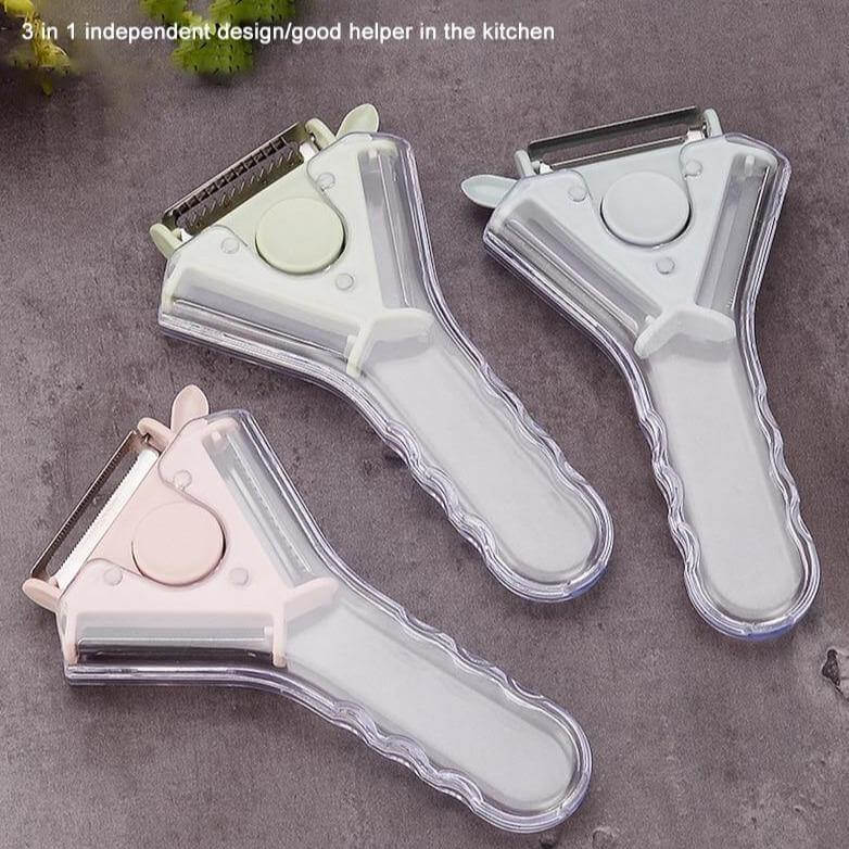 3in1 Rotating Stainless Steel Fruit Vegetable Peeler - Image 7