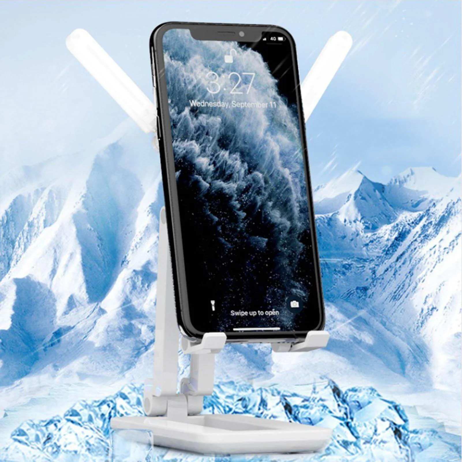 3in1 Selfie Light Adjustable Cooling Fan Phone Holder - Image 11