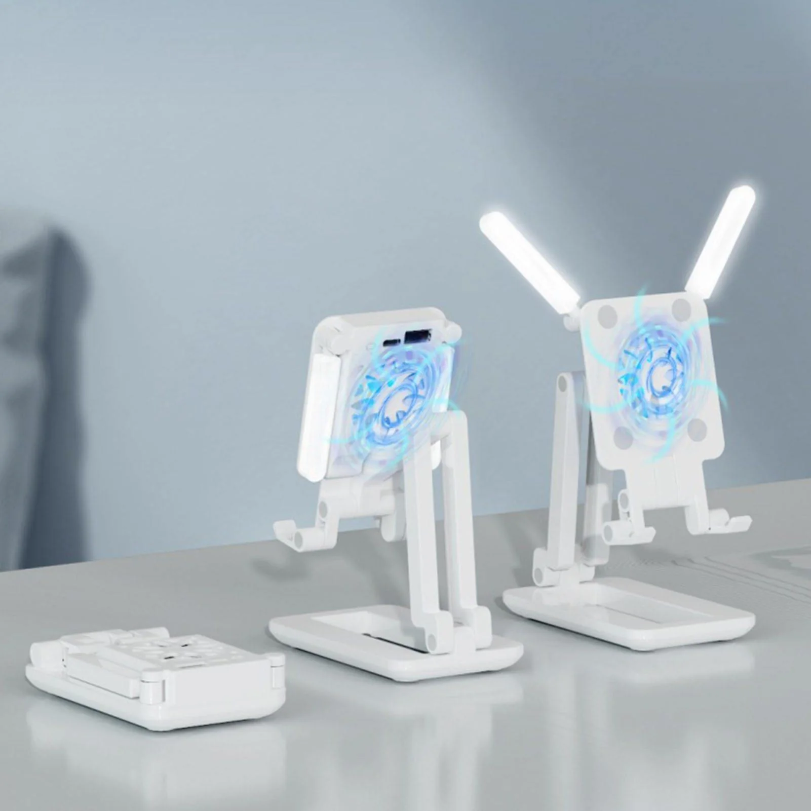 3in1 Selfie Light Adjustable Cooling Fan Phone Holder - Image 2