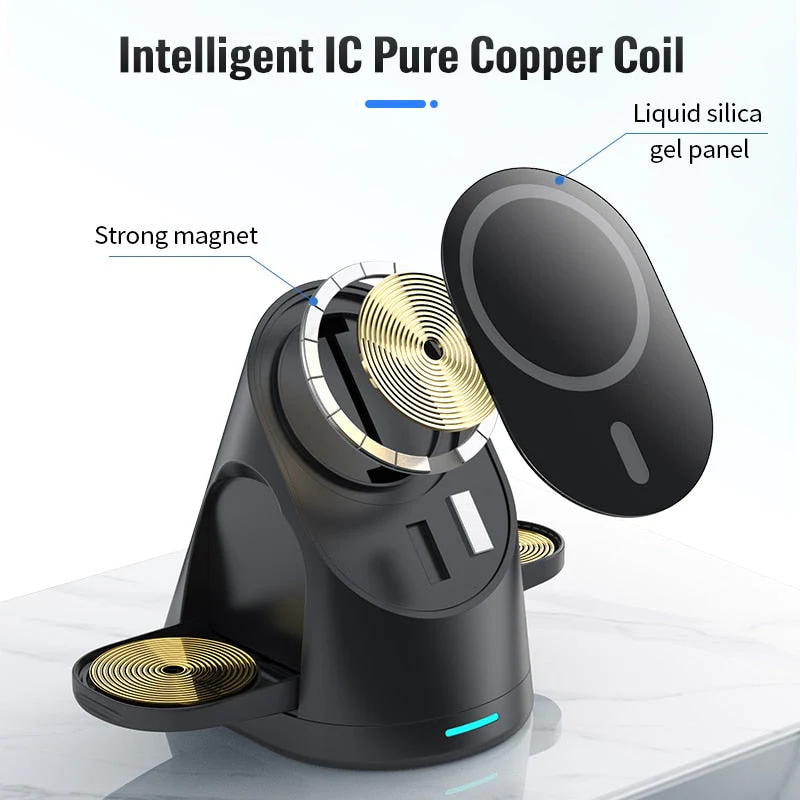 3in1 Space Station Magnetic Wireless Charger Stand - Image 3