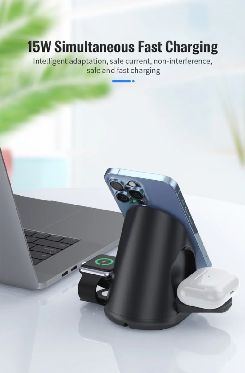 3in1 Space Station Magnetic Wireless Charger Stand - Image 6