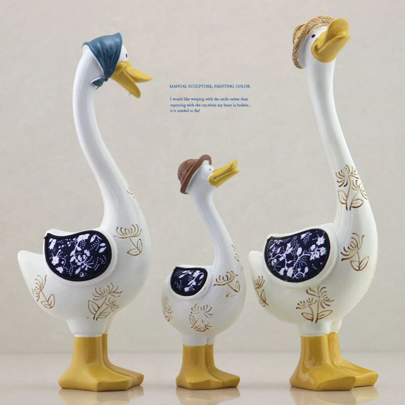 3Pcs Resin American Style Duck Table Decor - Image 3