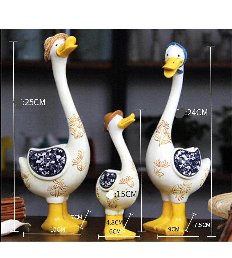 3Pcs Resin American Style Duck Table Decor - Image 6