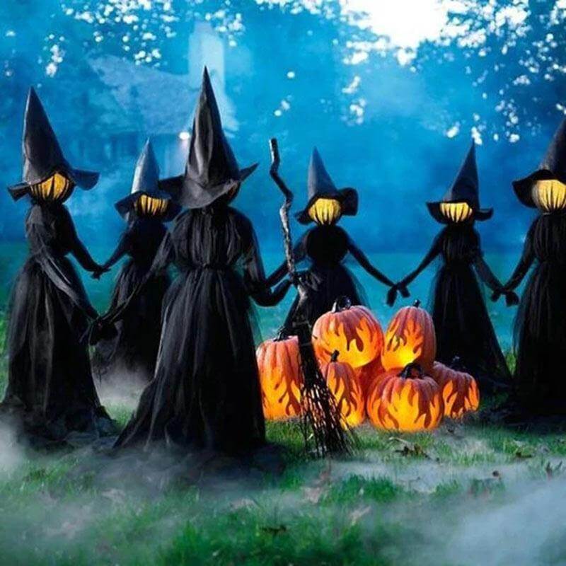 3Pcs Voice Control Halloween Witch Decoration Light Set - Image 3