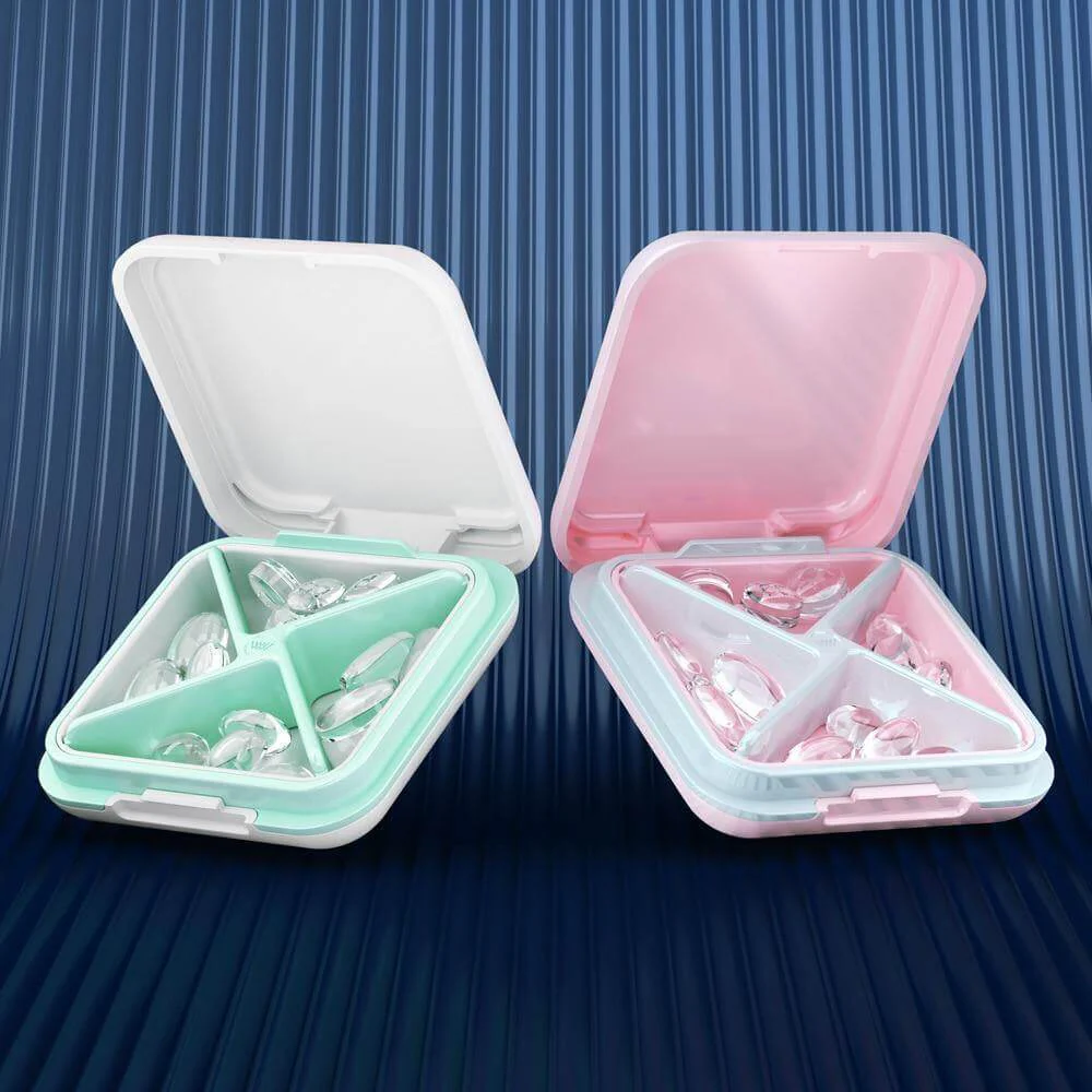 4-Grid Capsule Pill Box Travel Organizer - Image 6
