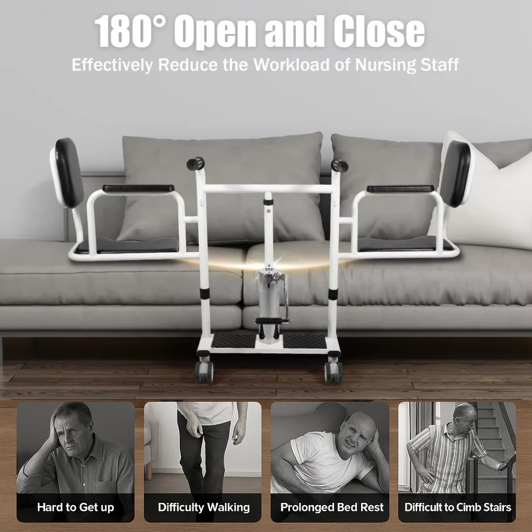 4-in-1 Shower & Transport Hydraulic Patient Lift Nursing Chair - Image 3