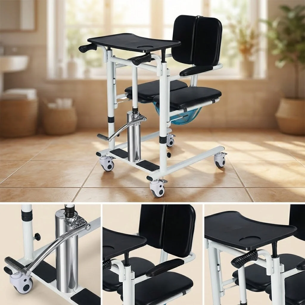 4-in-1 Shower & Transport Hydraulic Patient Lift Nursing Chair - Image 5