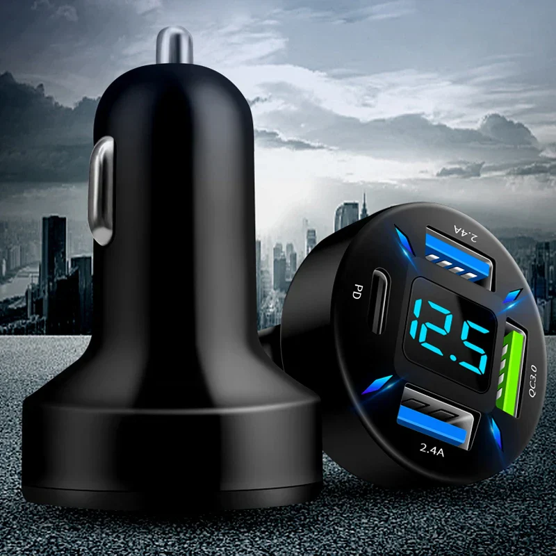 4-Port Digital Car Lighter Fast Charger - Image 5